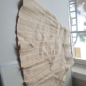 Elegant Cream Pleated Skirt